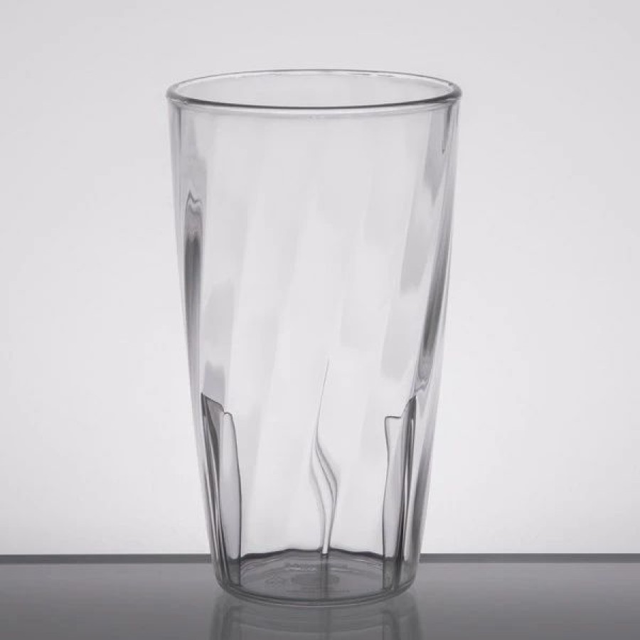 Reusable Plastic Beverageware * | Carlisle 4366607 Swirl 12 Oz. Clear Polycarbonate Tumbler 36/Case