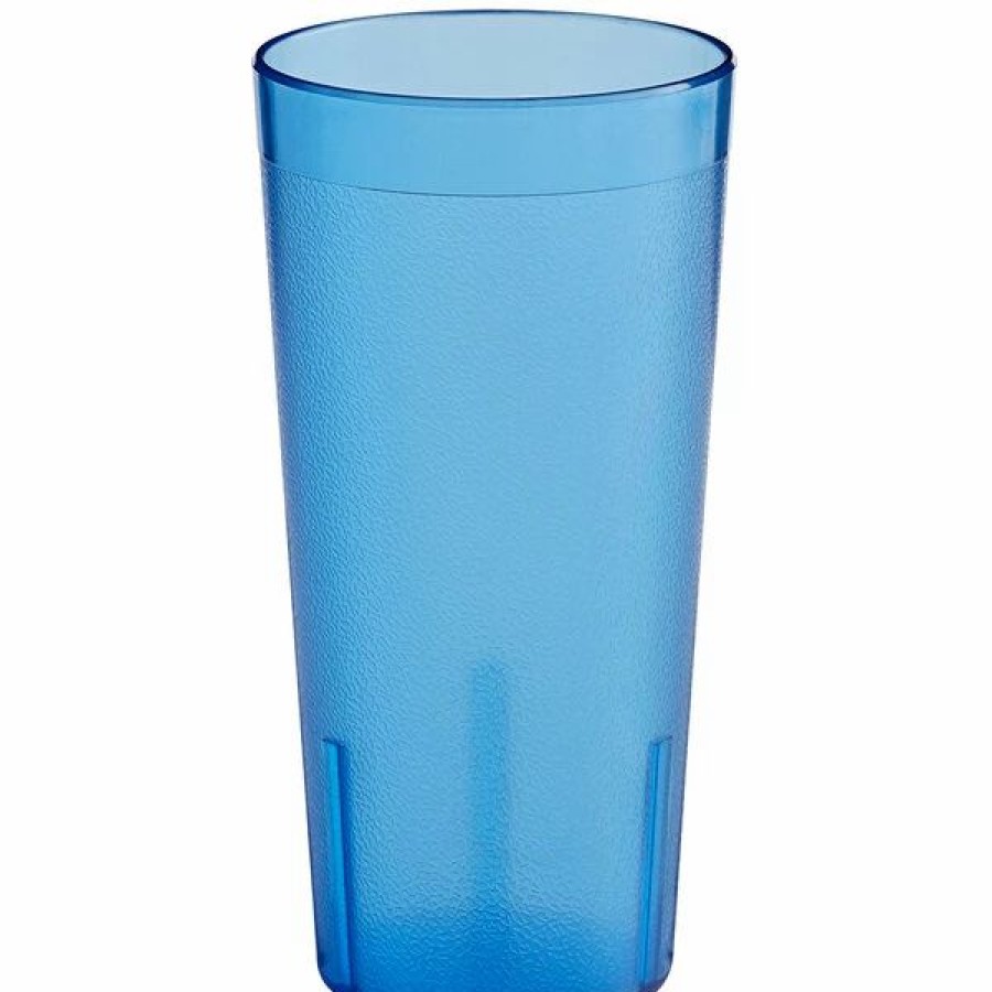 Reusable Plastic Beverageware * | Choice 20 Oz. Blue San Plastic Pebbled Tumbler 12/Pack