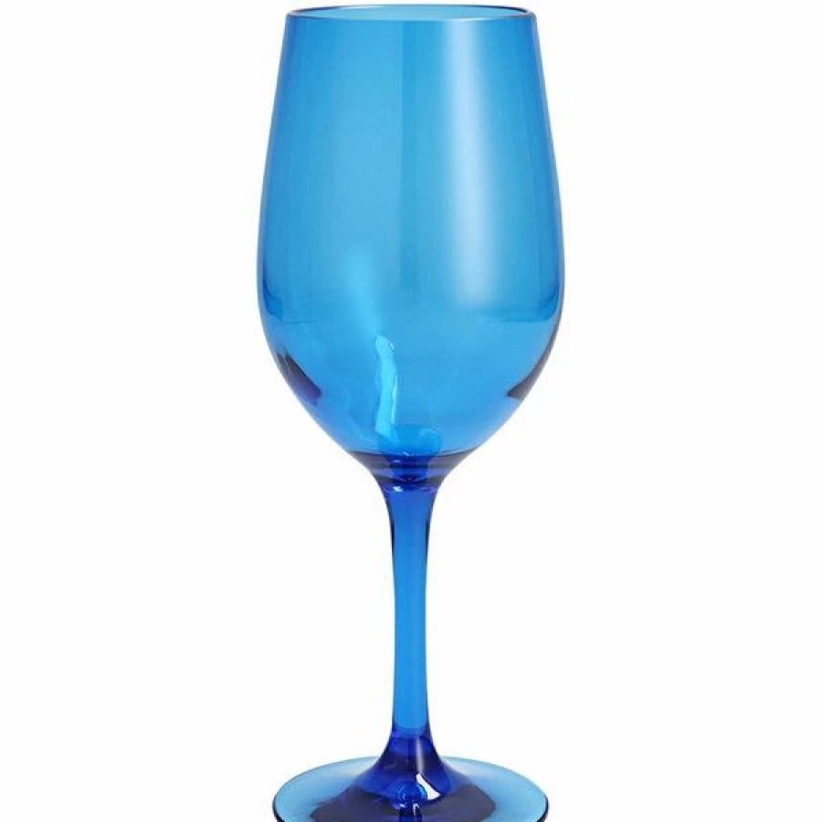 Reusable Plastic Beverageware * | Fortessa Tableware Solutions Fortessa Outside 12 Oz. Blue Tritan Plastic White Wine Glass 24/Case