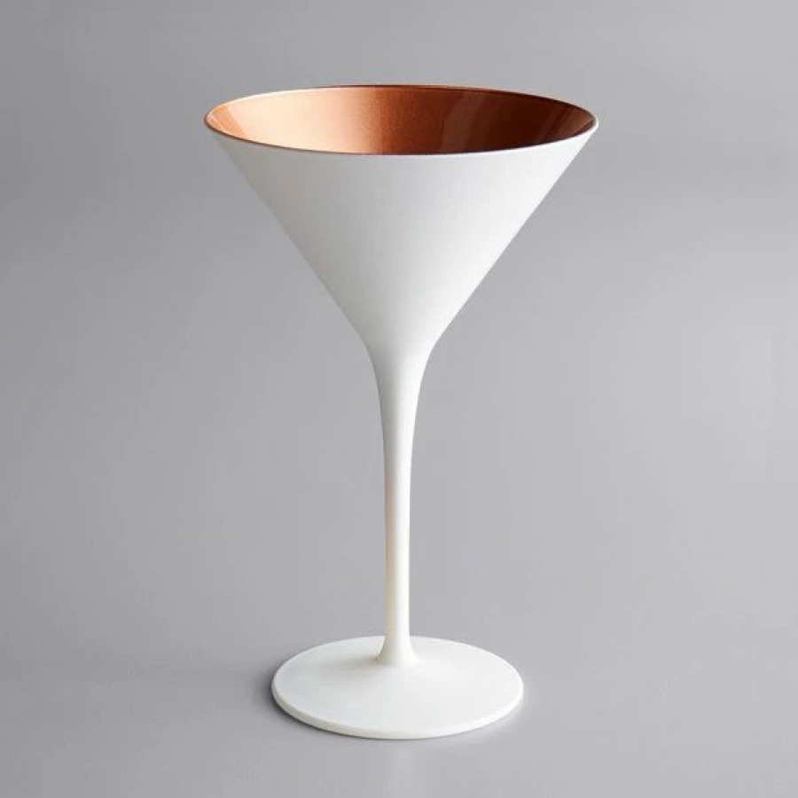 Novelty & Specialty Beverageware * | Stolzle 1400025T/2488 Glisten 8.5 Oz. Matte White/Copper Martini Glass 6/Case