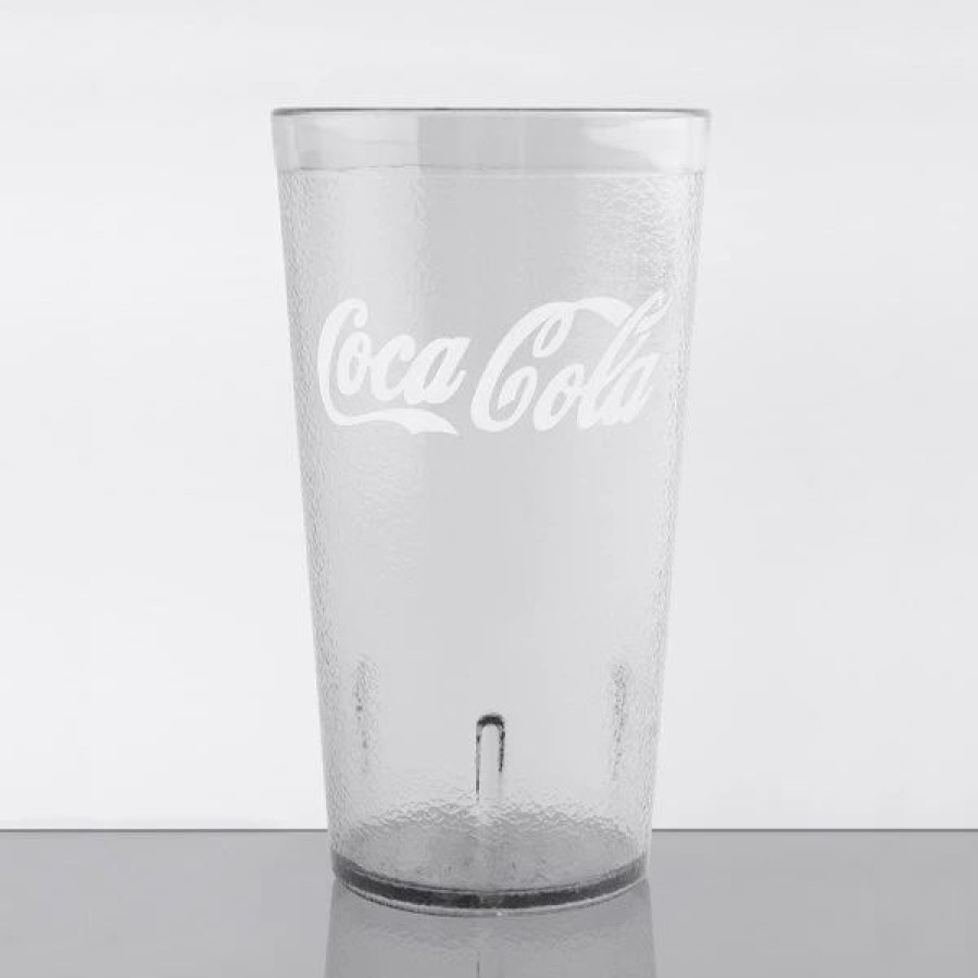 Reusable Plastic Beverageware * | Get Enterprises Get 6612-Cc 12 Oz. Clear Coca-Cola San Plastic Pebbled Tumbler 72/Case