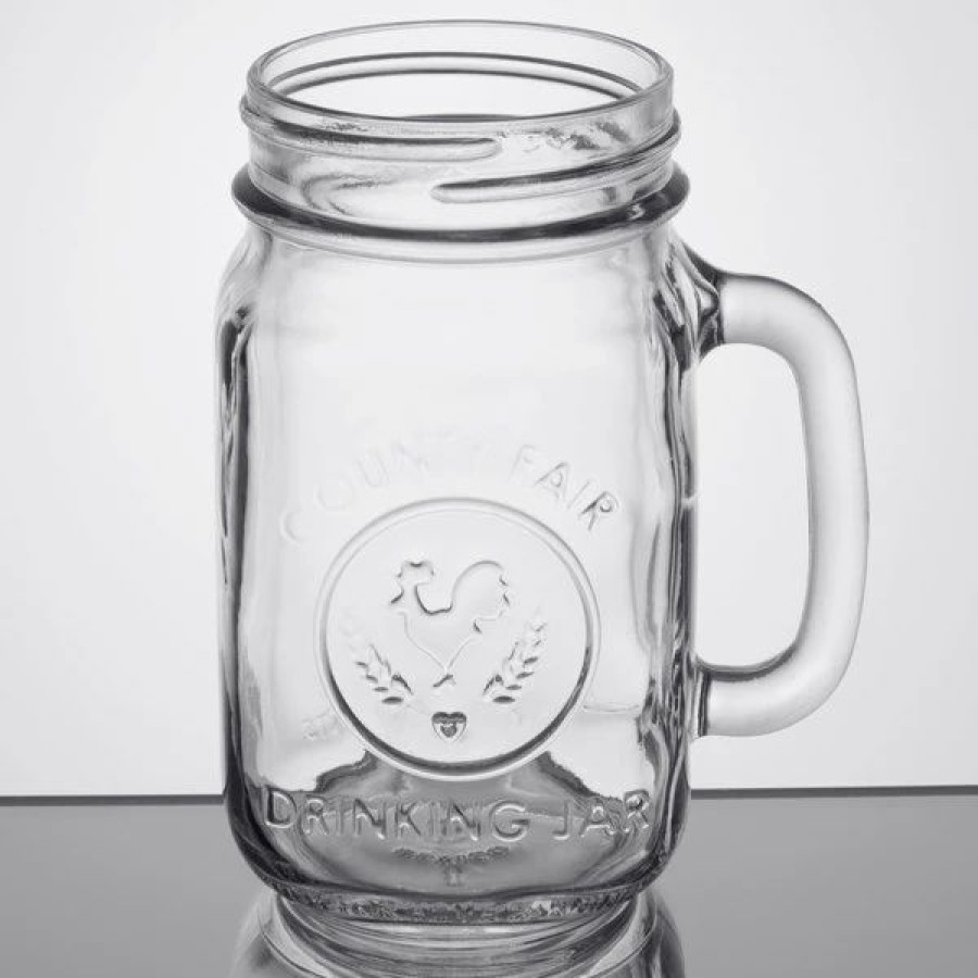 Novelty & Specialty Beverageware * | Libbey 97085 16 Oz. County Fair Drinking Jar / Mason Jar With Handle 12/Case