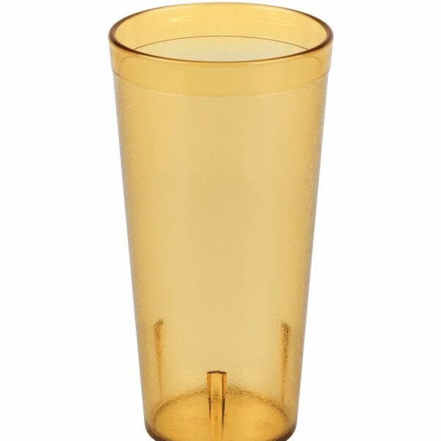 Reusable Plastic Beverageware * | Carlisle 522013 Stackable 20 Oz. Amber San Plastic Tumbler 6/Pack