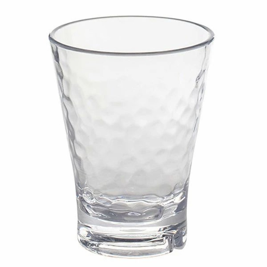 Reusable Plastic Beverageware * | Front Of The House Ado009Clt23 Drinkwise 7 Oz. Hammered Tritan Plastic Rocks / Old Fashioned Glass 12/Pack