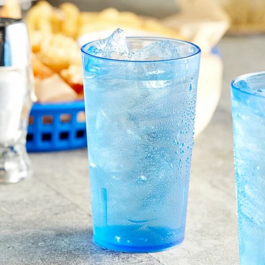 Reusable Plastic Beverageware * | Choice 5 Oz. Blue San Plastic Pebbled Tumbler 12/Pack