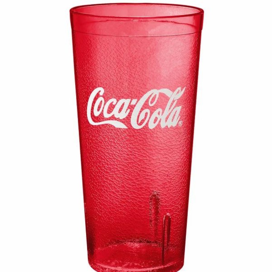 Reusable Plastic Beverageware * | Get Enterprises Get 6620-Rc 20 Oz. Red Coca-Cola San Plastic Pebbled Tumbler 72/Case