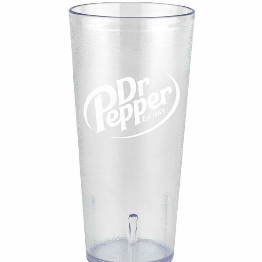 Reusable Plastic Beverageware * | Get Enterprises Get 6624-C-Dr 24 Oz. Clear Dr. Pepper San Plastic Pebbled Tumbler 72/Case