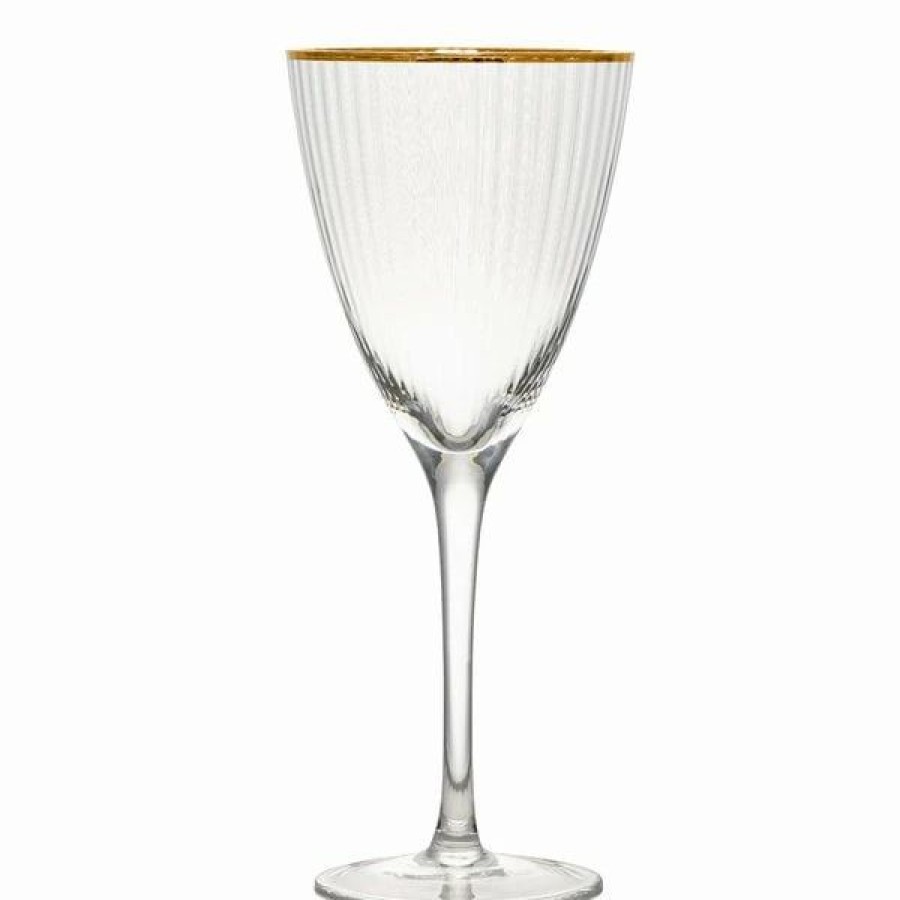 Glassware * | 10 Strawberry Street Markle 12 Oz. Gold Rimmed White Wine Glass 4/Pack