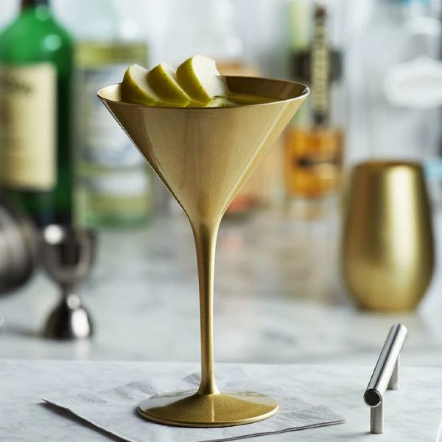 Novelty & Specialty Beverageware * | Stolzle 1400025T/2583 Glisten 8.5 Oz. Gold Martini Glass 6/Case