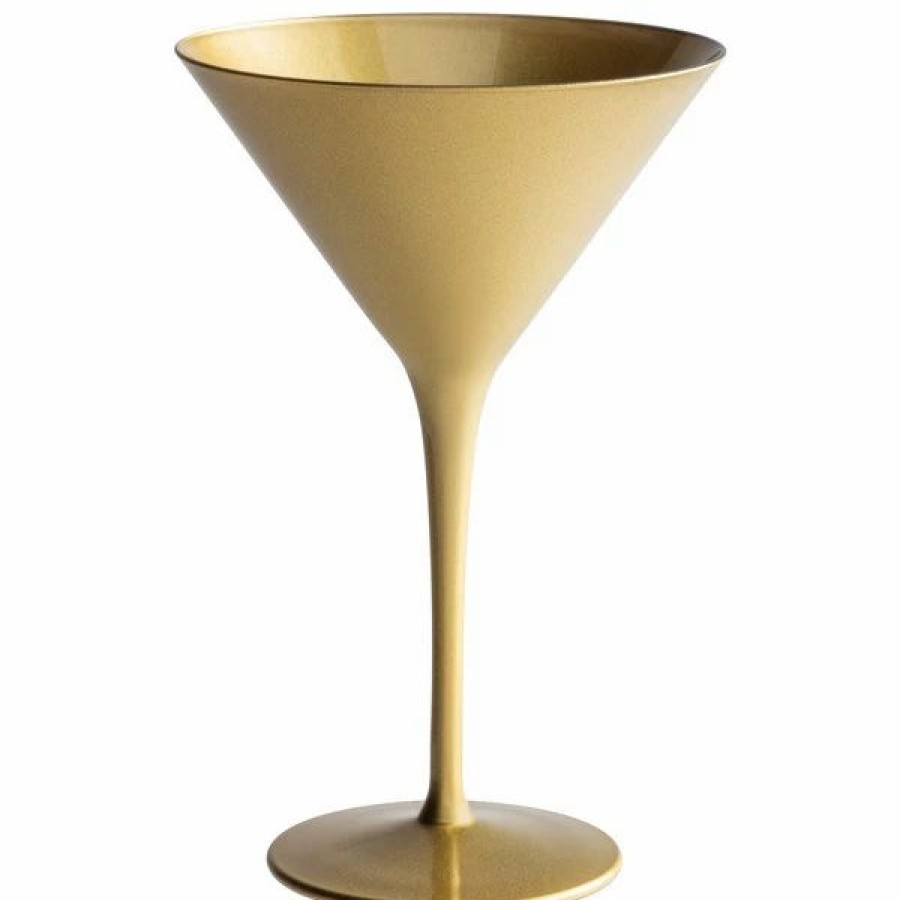 Novelty & Specialty Beverageware * | Stolzle 1400025T/2583 Glisten 8.5 Oz. Gold Martini Glass 6/Case