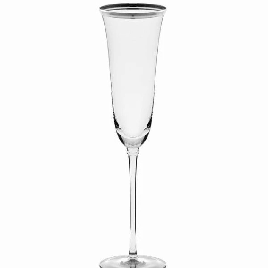 Glassware * | 10 Strawberry Street Windsor 5.5 Oz. Silver Band Champagne Flute 4/Pack