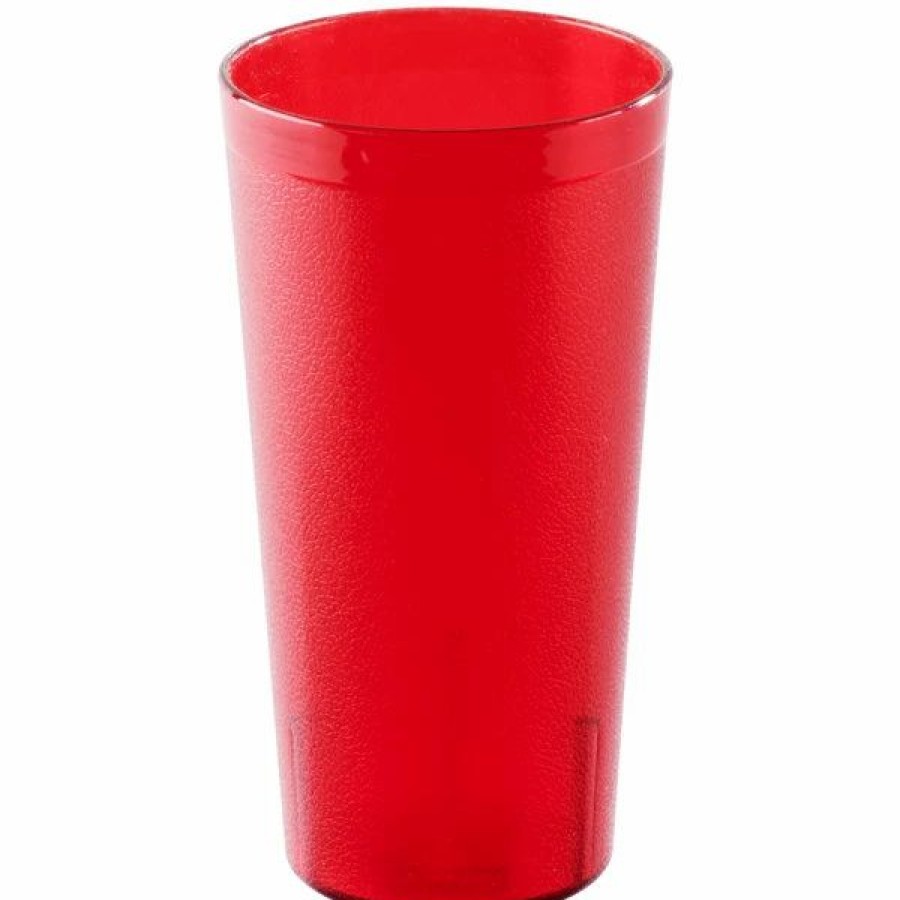 Reusable Plastic Beverageware * | Cambro 3200P2156 Colorware 32 Oz. Ruby Red Customizable San Plastic Tumbler 24/Case