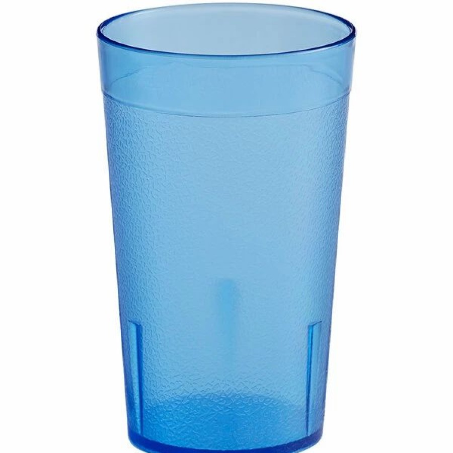 Reusable Plastic Beverageware * | Choice 9 Oz. Blue San Plastic Pebbled Tumbler 12/Pack