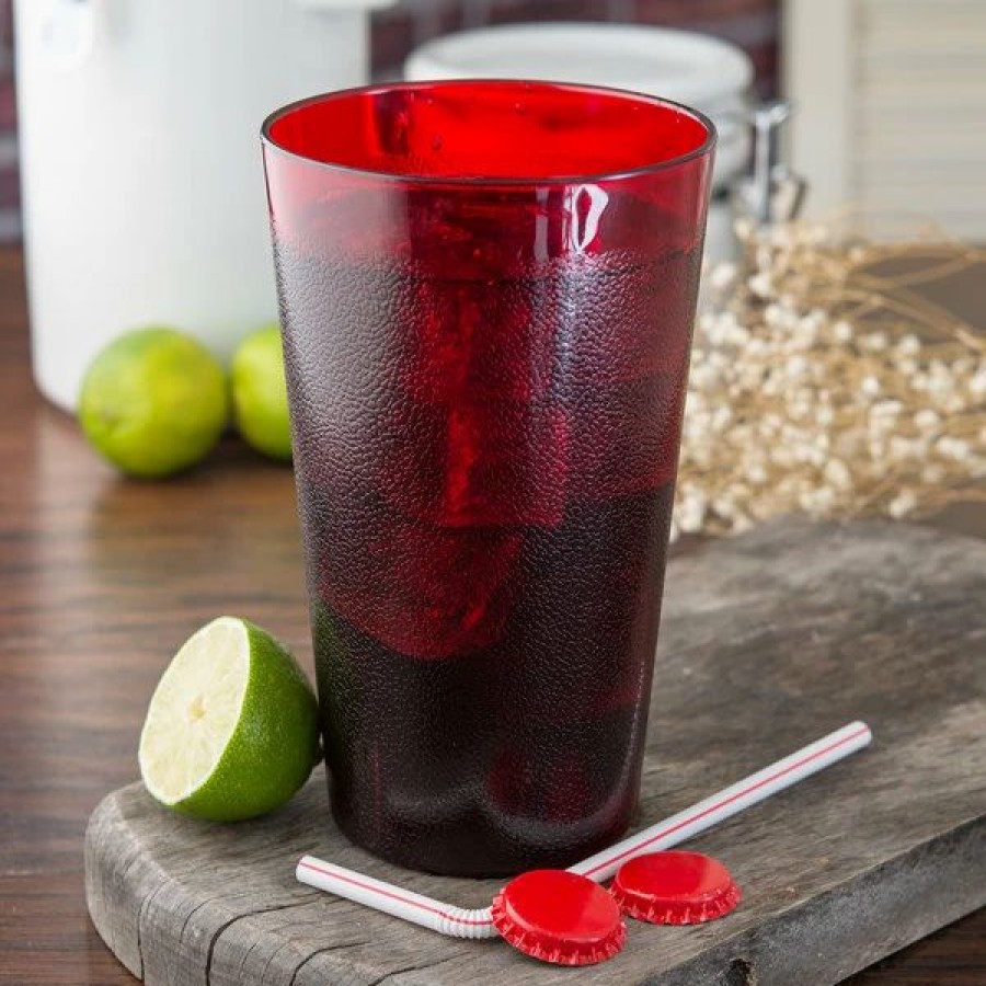 Reusable Plastic Beverageware * | Carlisle 523210 Stackable 32 Oz. Ruby San Plastic Tall Tumbler 24/Case