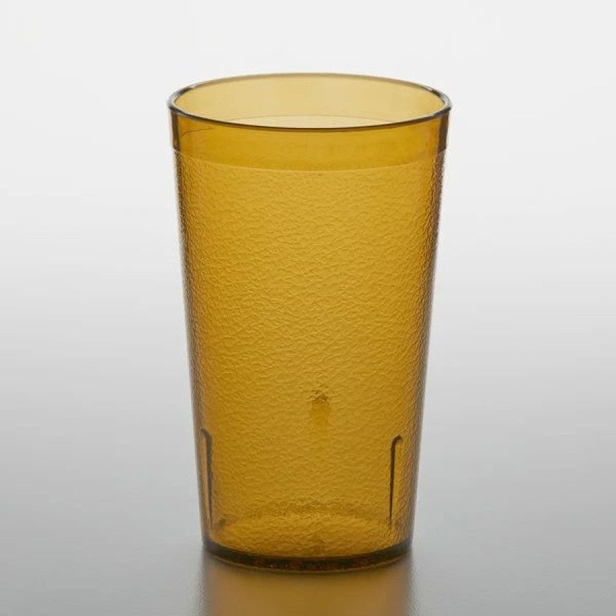 Reusable Plastic Beverageware * | Get Enterprises Get 6695-1-A 9.5 Oz. Amber Customizable San Plastic Pebbled Tumbler 72/Case