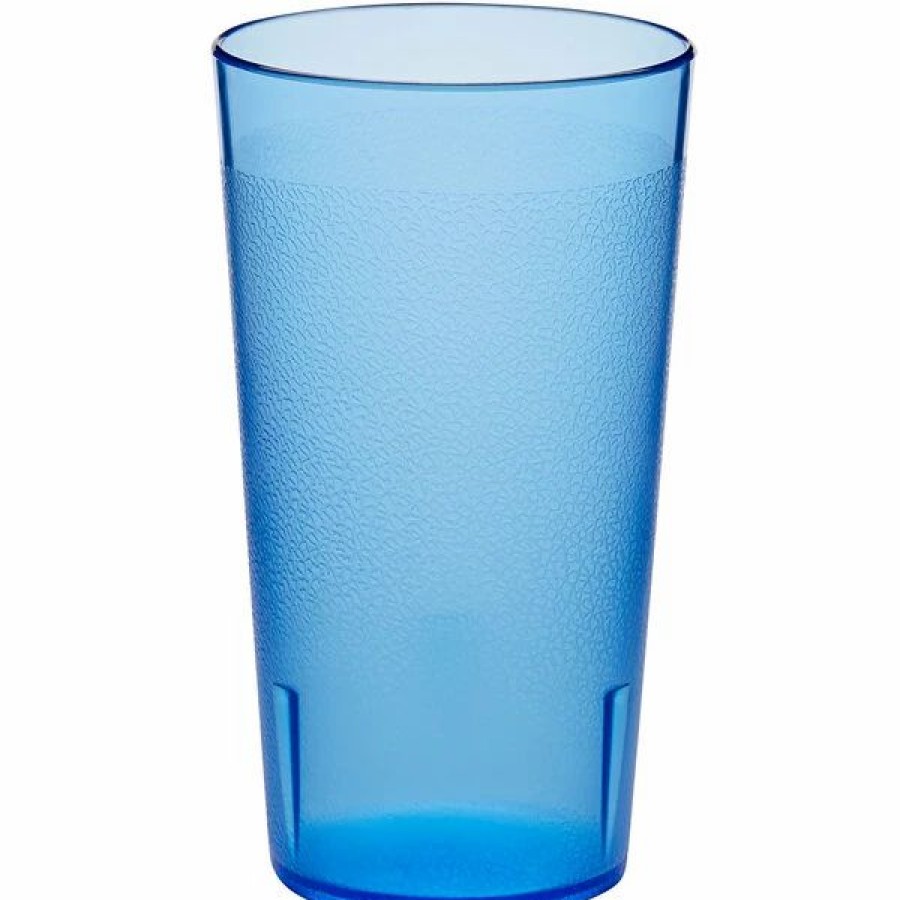 Reusable Plastic Beverageware * | Choice 12 Oz. Blue San Plastic Pebbled Tumbler 12/Pack