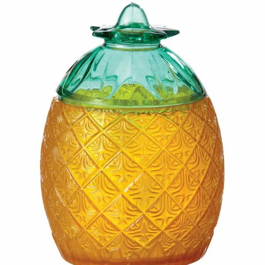 Reusable Plastic Beverageware * | Get Enterprises Get Sw-1410 Cheers 20 Oz. San Plastic Pineapple Glass With Lid 24/Case