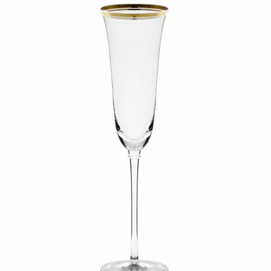 Glassware * | 10 Strawberry Street Windsor 5.5 Oz. Gold Band Champagne Flute 4/Pack