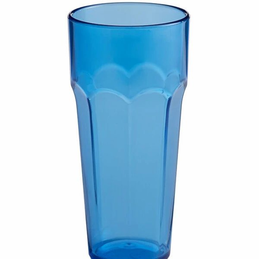 Reusable Plastic Beverageware * | Choice 14 Oz. Blue San Plastic Paneled Tumbler 12/Pack