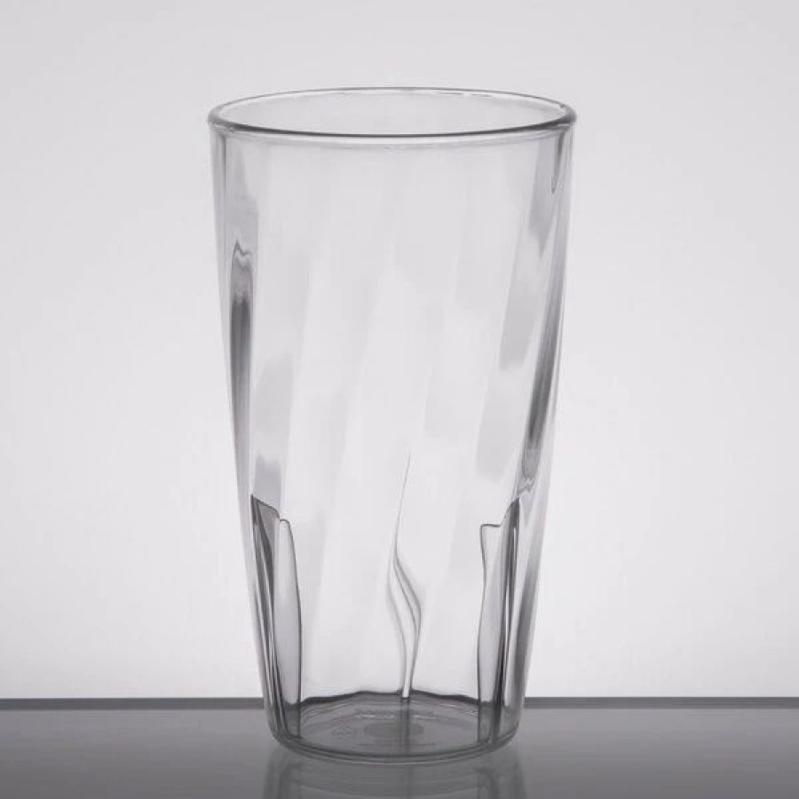 Reusable Plastic Beverageware * | Carlisle 4366607 Swirl 12 Oz. Clear Polycarbonate Tumbler 6/Pack