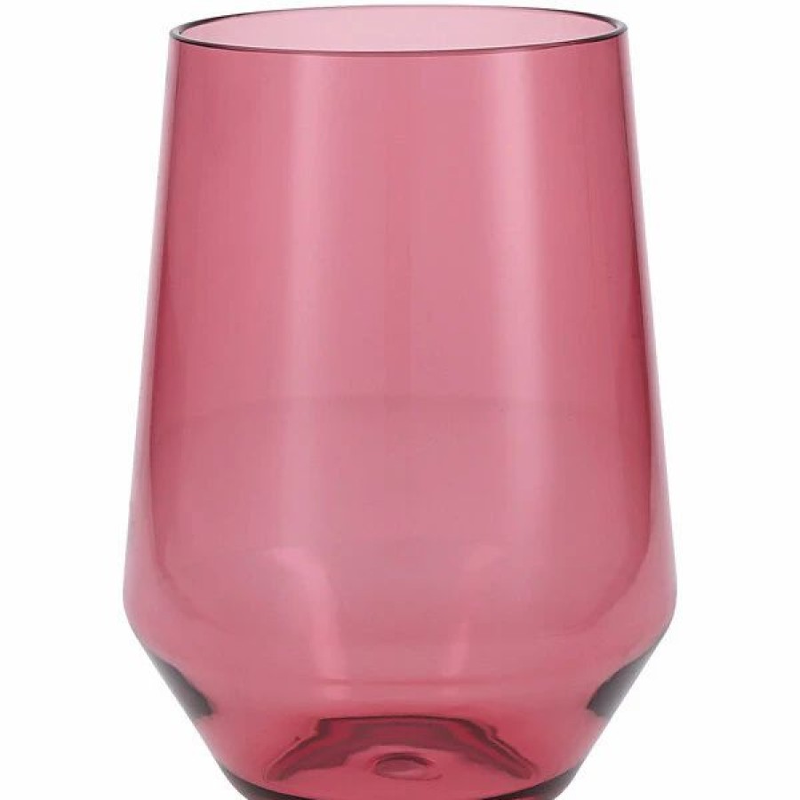 Reusable Plastic Beverageware * | Fortessa Tableware Solutions Fortessa Sole 19 Oz. Rose Tritan Plastic Stemless Wine Glass 12/Case