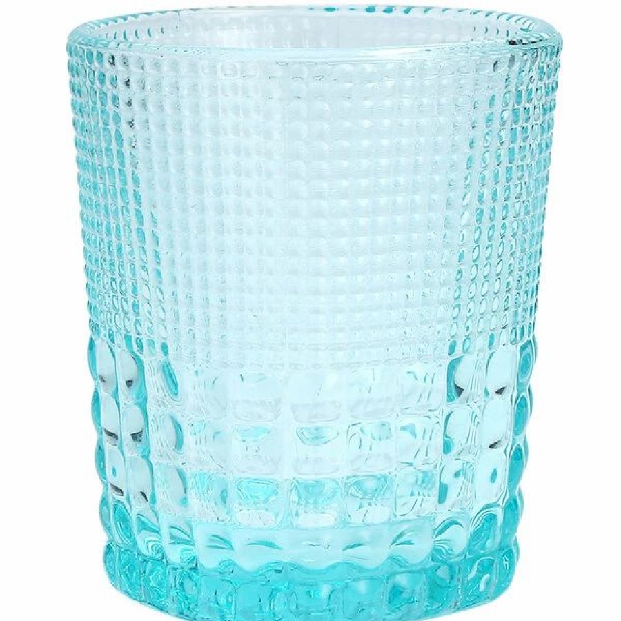 Novelty & Specialty Beverageware * | Fortessa Tableware Solutions Fortessa Malcolm 11.5 Oz. Pool Blue Rocks / Double Old Fashioned Glass 24/Case