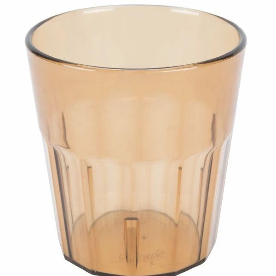 Reusable Plastic Beverageware * | Cambro Nt9153 Newport 9.3 Oz. Amber Customizable San Plastic Tumbler 36/Case