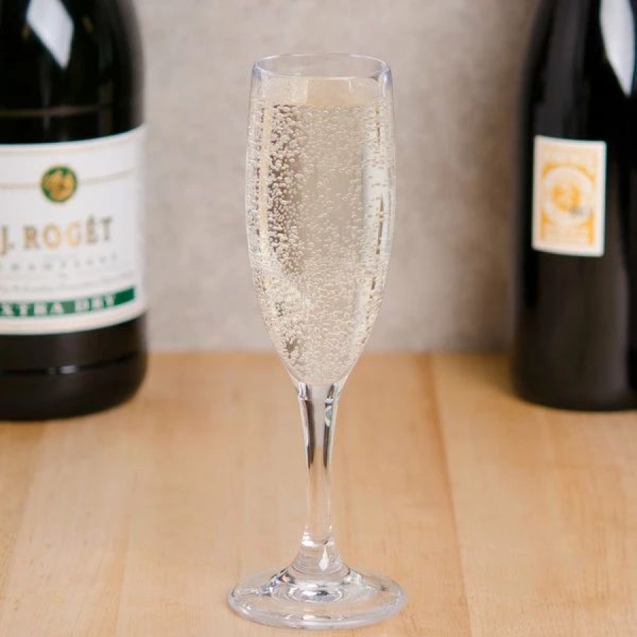 Reusable Plastic Beverageware * | Get Enterprises Get Sw-1401-1-San-Cl 6 Oz. Customizable San Plastic Champagne Flute