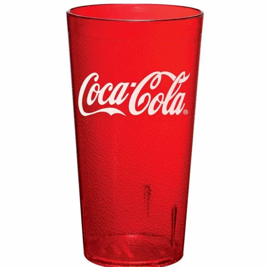 Reusable Plastic Beverageware * | Get Enterprises Get 6616-Rc 16 Oz. Red Coca-Cola San Plastic Pebbled Tumbler 72/Case