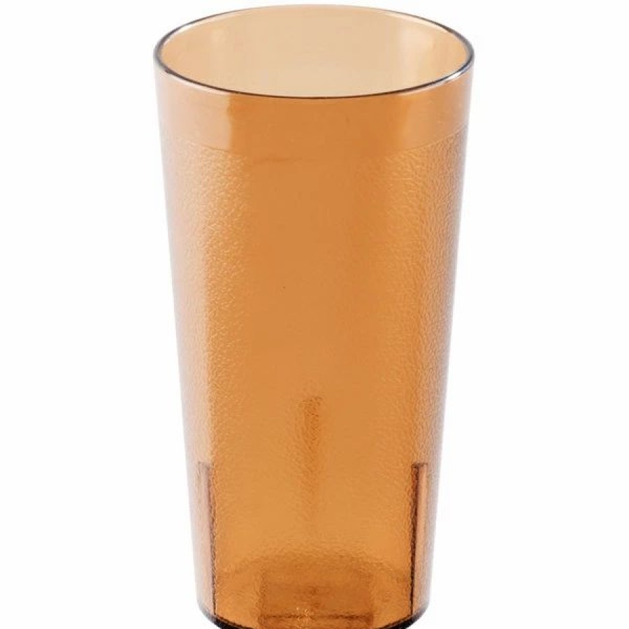 Reusable Plastic Beverageware * | Cambro 1600P153 Colorware 16.4 Oz. Amber Customizable San Plastic Tumbler 72/Case