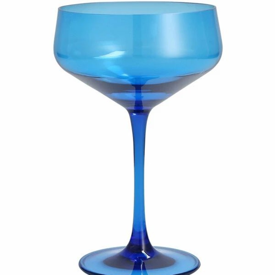 Reusable Plastic Beverageware * | Fortessa Tableware Solutions Fortessa Outside 8.9 Oz. Blue Tritan Plastic Coupe Glass 24/Case