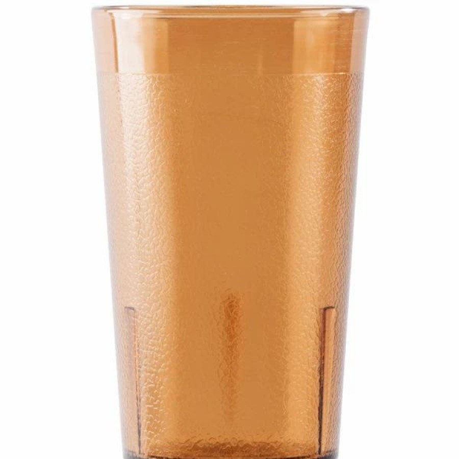 Reusable Plastic Beverageware * | Cambro 950P153 Colorware 9.8 Oz. Amber Customizable San Plastic Tumbler 6/Pack