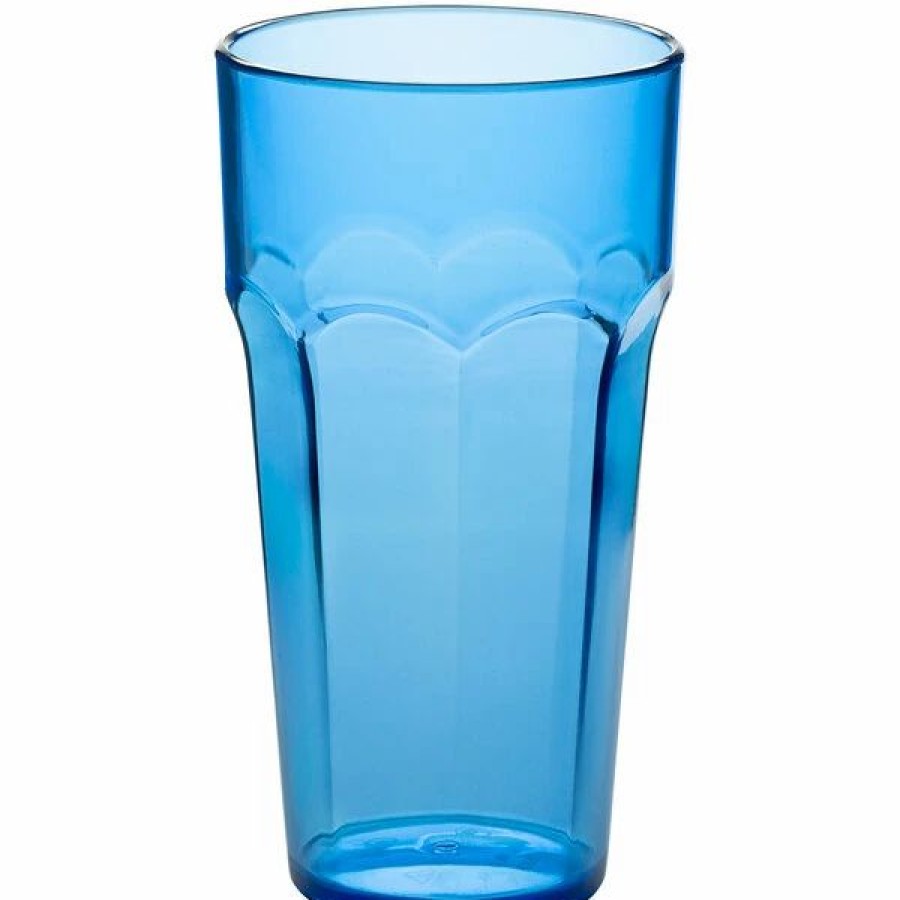 Reusable Plastic Beverageware * | Choice 20 Oz. Blue San Plastic Paneled Tumbler 12/Pack