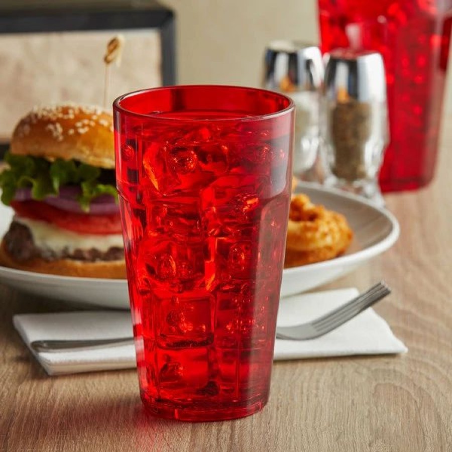 Reusable Plastic Beverageware * | Get Enterprises Get 9920-1-R Bahama 20 Oz. Red Customizable San Plastic Tumbler 72/Case