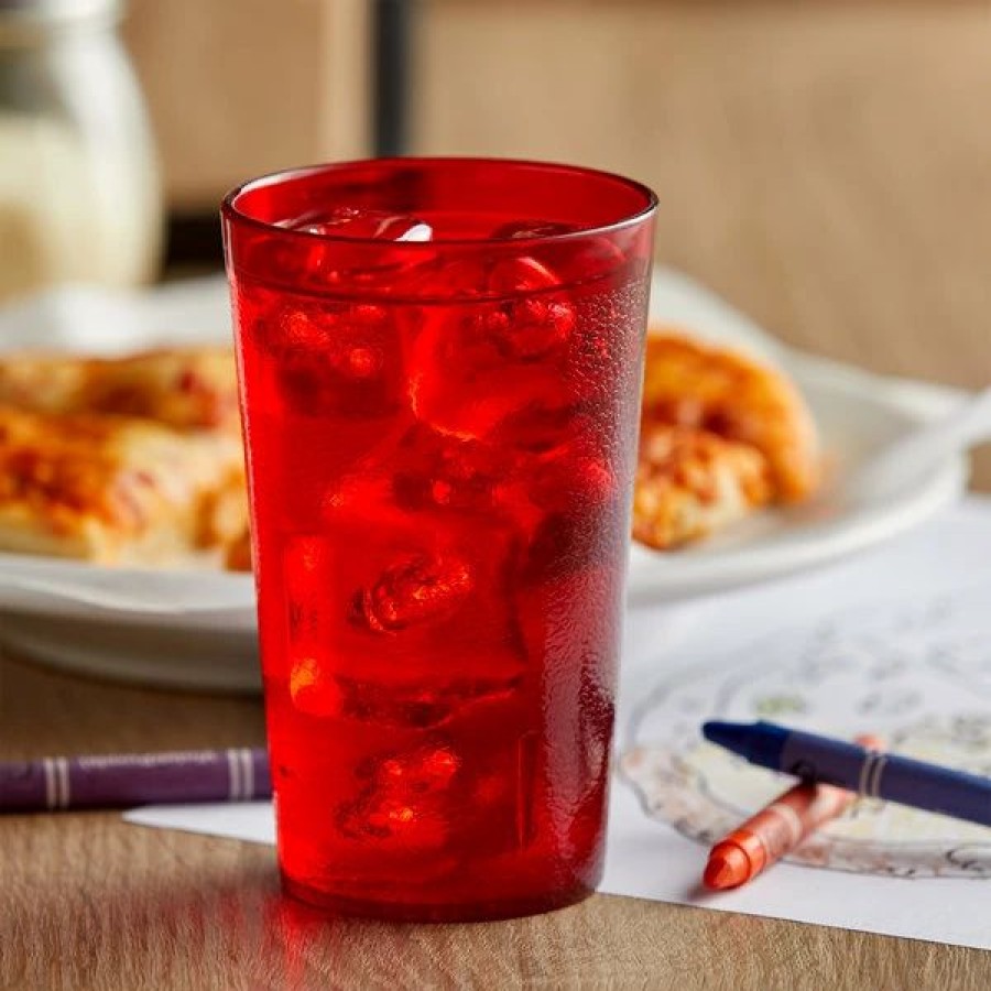 Reusable Plastic Beverageware * | Get Enterprises Get 6695-1-R 9.5 Oz. Red Customizable San Plastic Pebbled Tumbler 72/Case