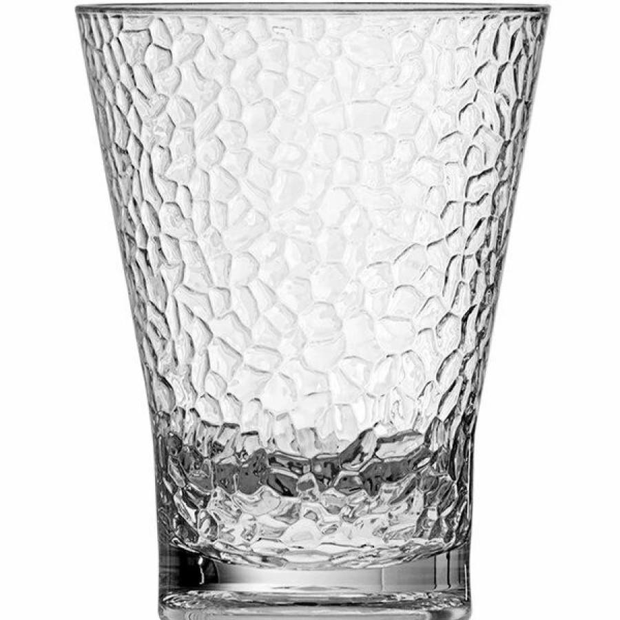 Reusable Plastic Beverageware * | Fortessa Tableware Solutions Fortessa Outside 15 Oz. Hammered Tritan Plastic Rocks / Double Old Fashioned Glass 24/Case