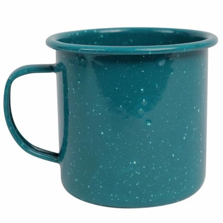 Metal Beverageware * | Crow Canyon Home K112Tur Stinson 16 Oz. Turquoise Speckle Enamelware Mug