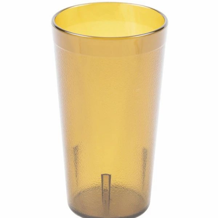 Reusable Plastic Beverageware * | Carlisle 521213 Stackable 12 Oz. Amber San Plastic Tumbler 72/Case